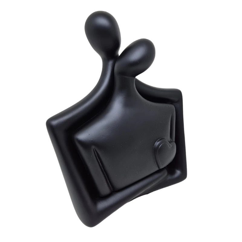 Escultura Casal Apaixonado Decoração Cerâmica Rack Sala Escritório